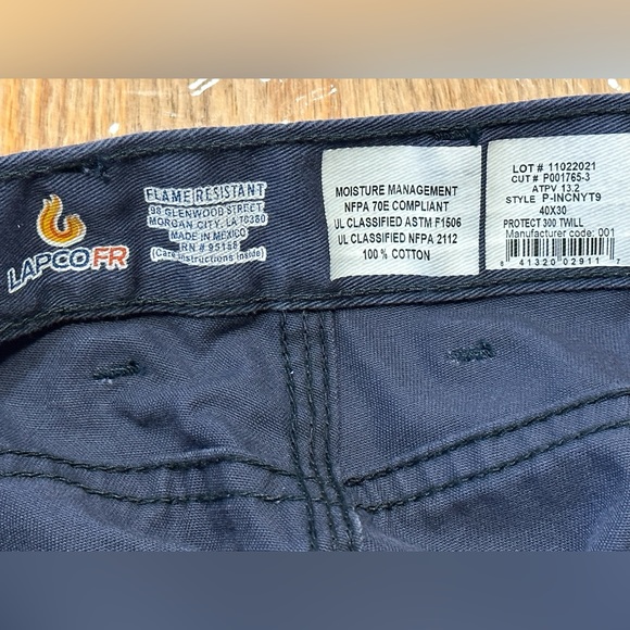LAPCO FR Cargo Pants Flame Resistant Industrial Classified UL Cat 2 40 X 32 - Picture 9 of 16
